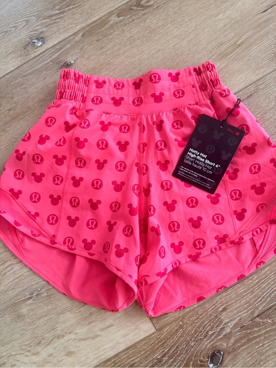 Pants - lululemon DISNEY Hotty Hot High-Rise Athletic Shorts — Bright Pink with logo